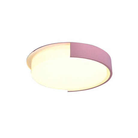 Nordic Round Flush Mount Acrylic Led Ceiling Lamp For Office Candy Colored