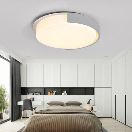 Nordic Round Flush Mount Acrylic Led Ceiling Lamp For Office Candy Colored