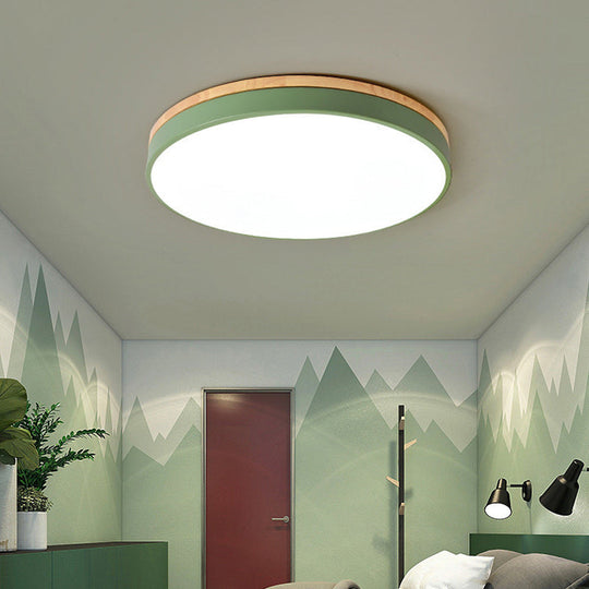 Macaron Loft Acrylic Ceiling Lamp: Candy-Colored Slim Circle Light For Child Bedroom
