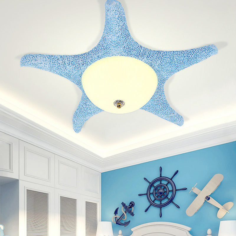 Nordic Stylish Starfish Kids Flush Mount Ceiling Light Fixture