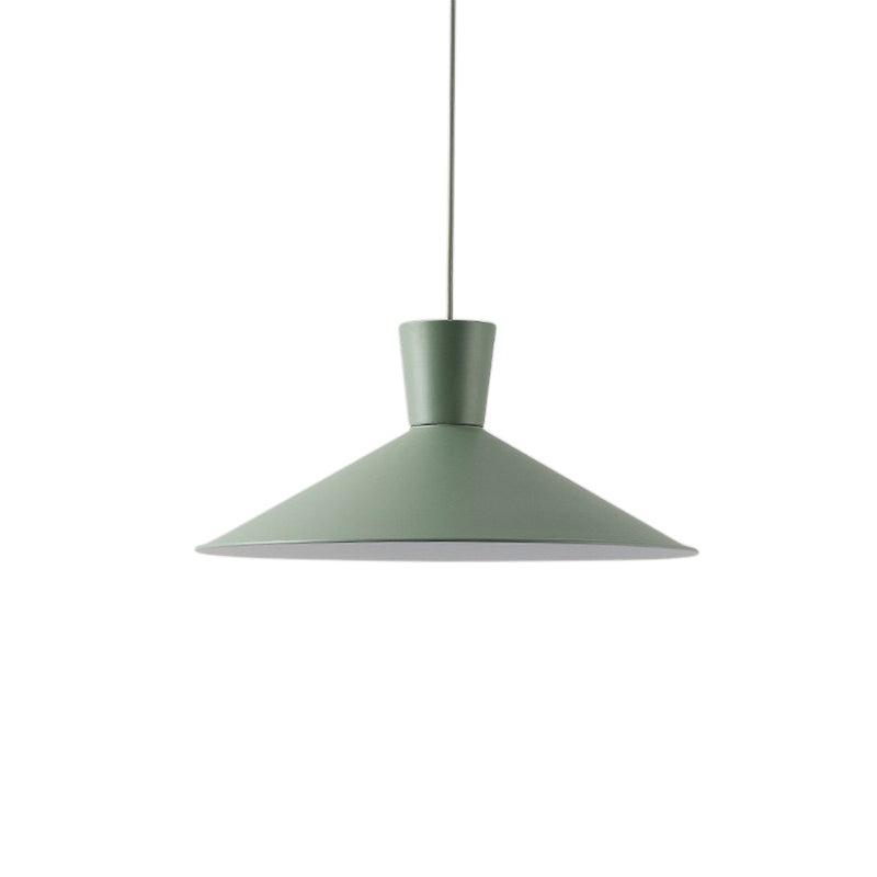 Nordic Iron Flared Pendant Ceiling Light - Pink/Yellow/Blue 1 Hanging Fixture For Living Room