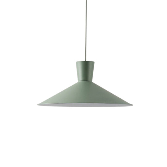 Nordic Iron Flared Pendant Ceiling Light - Pink/Yellow/Blue 1 Hanging Fixture For Living Room
