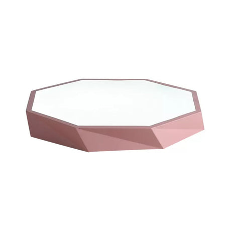 Kids Bedroom Led Ceiling Light - Acrylic Octagon Flush Mount With Macaron Candy Colors