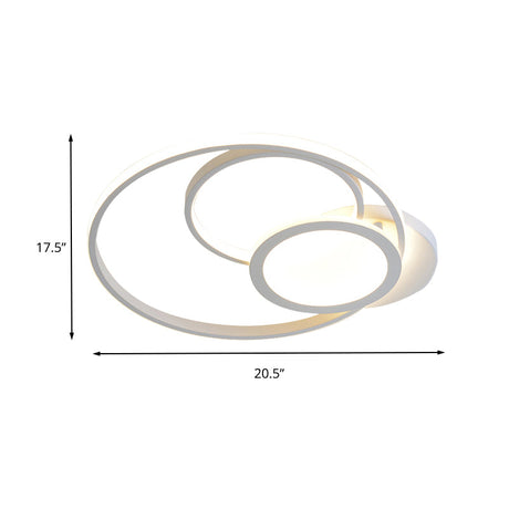 Modern Acrylic Led Ceiling Lamp Multi-Ring Flush Mount Fixture For Bedroom With Warm/White Light
