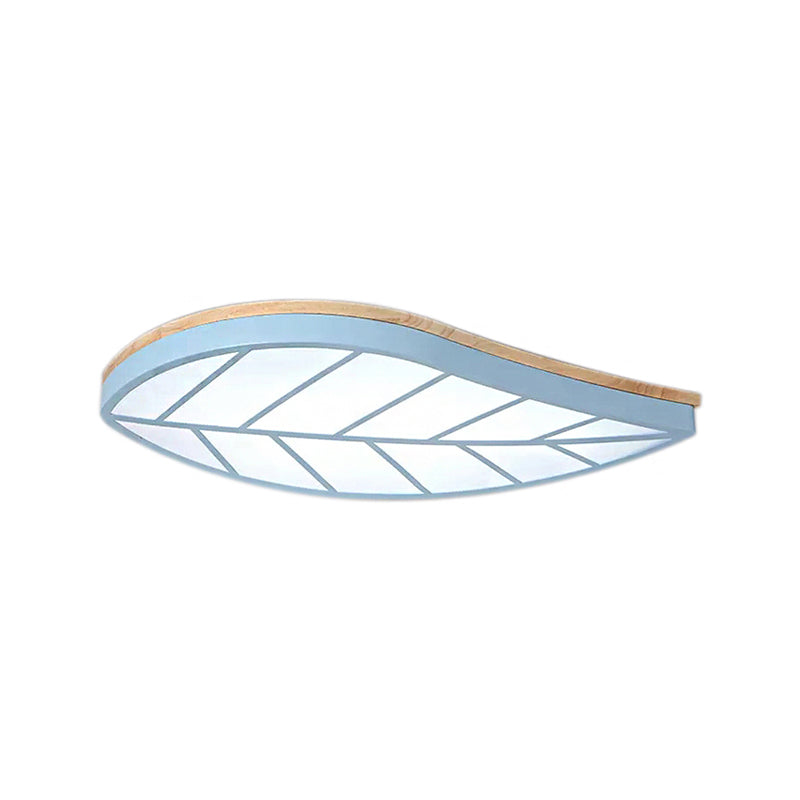Modern Flush Mount Leaf Ceiling Lamp For Child’s Bedroom With Undertint Finish