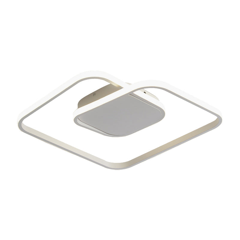 Modern Led Square Flush Ceiling Light In White/Black/Gold For Bedroom Acrylic Design Warm/White