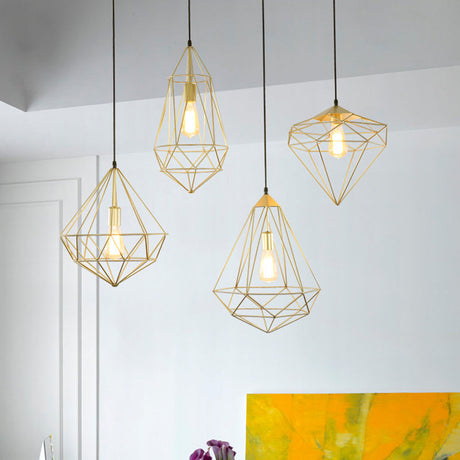 Antique Gemstone Iron Pendant Light - Elegant 1-Light Fixture For Dining Room
