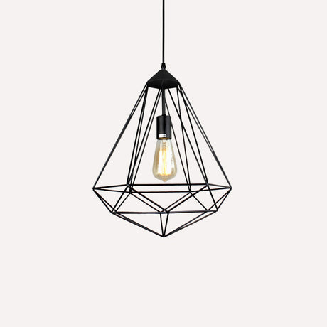 Antique Gemstone Iron Pendant Light - Elegant 1-Light Fixture For Dining Room Black / B
