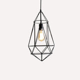 Antique Gemstone Iron Pendant Light - Elegant 1-Light Fixture For Dining Room Black / D