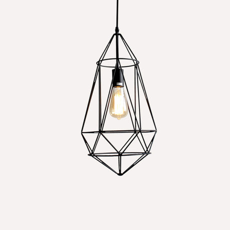 Antique Gemstone Iron Pendant Light - Elegant 1-Light Fixture For Dining Room Black / D
