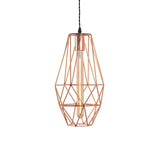 Rose Gold Geometric Hanging Light - Simplicity 1-Light Pendant Fixture For Dining Room
