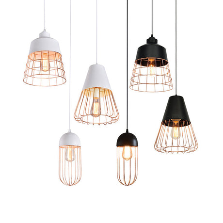 Modern Geometric Metal Pendant Light Fixture In Nordic Style For Restaurants