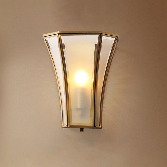Minimalist Gold Trumpet Flared Wall Mount Glass Light - Single Corridor Lighting