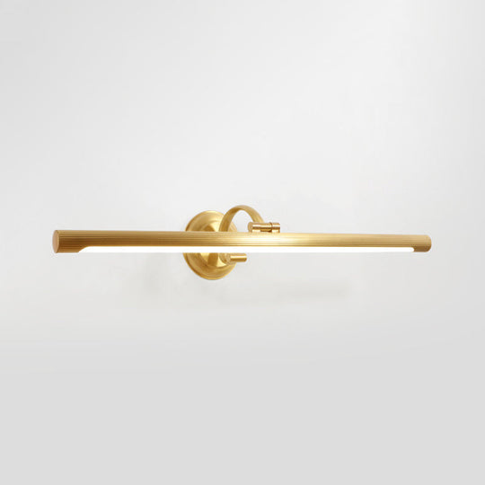 Gold Metal Led Vanity Sconce For Powder Room Wall Lighting With Stick Shape And Simplicity Design /