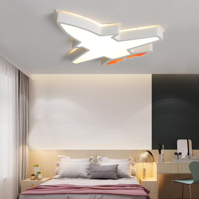 White Acrylic Led Flush Mount Light: Plane Shape Simplicity Nursery Ceiling Lighting