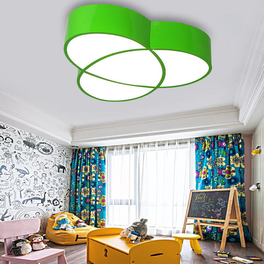 Stylish Acrylic Flower-Shaped Ceiling Light For Restaurants Green / White