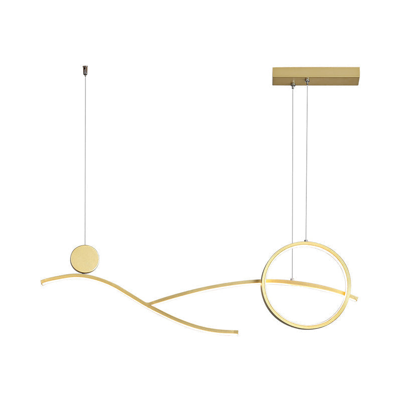 Minimalist Metal Led Hanging Light For Dining Room And Kitchen Island