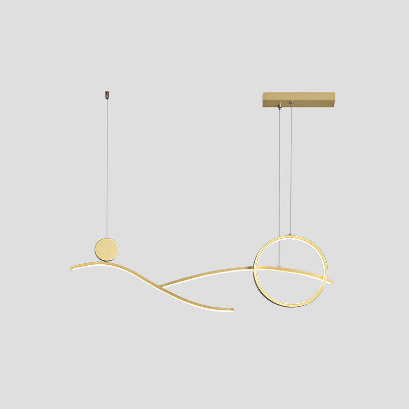 Minimalist Metal Led Hanging Light For Dining Room And Kitchen Island