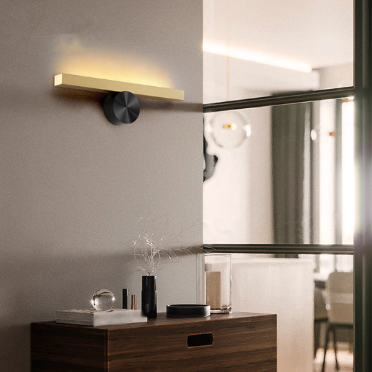 Gold Metal Linear Led Wall Mount Light Fixture For Corridor - Modern Sconce Lighting