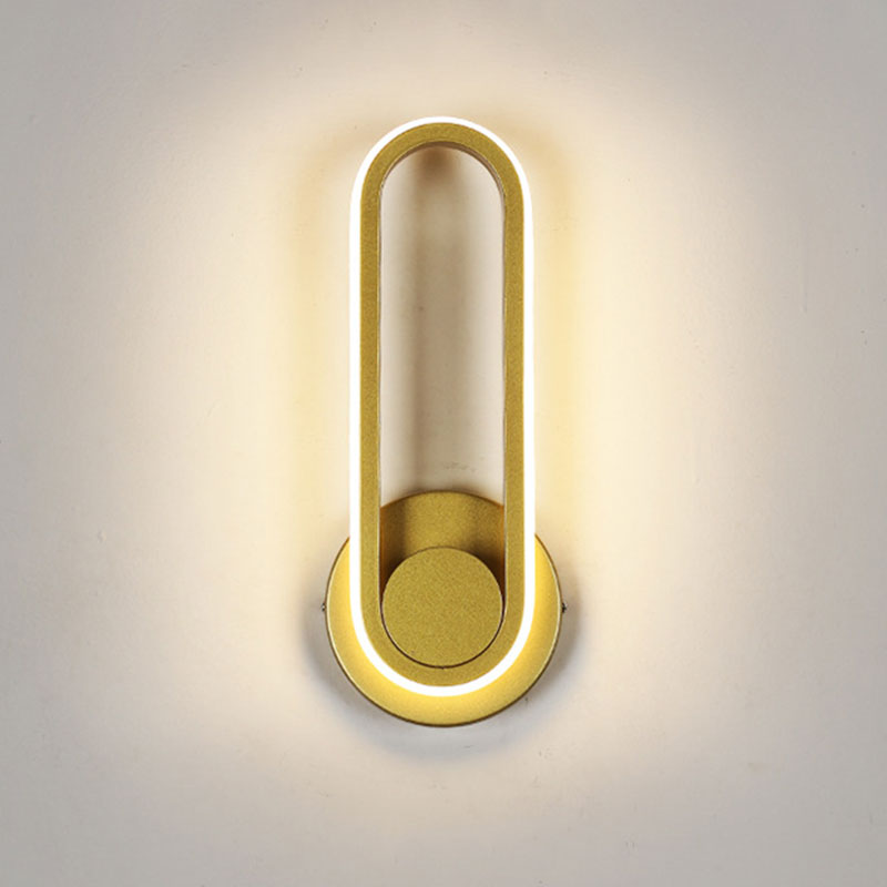 Minimalist Led Oval Wall Sconce Light For Living Room - Stylish Metal Mount Lighting Gold / White