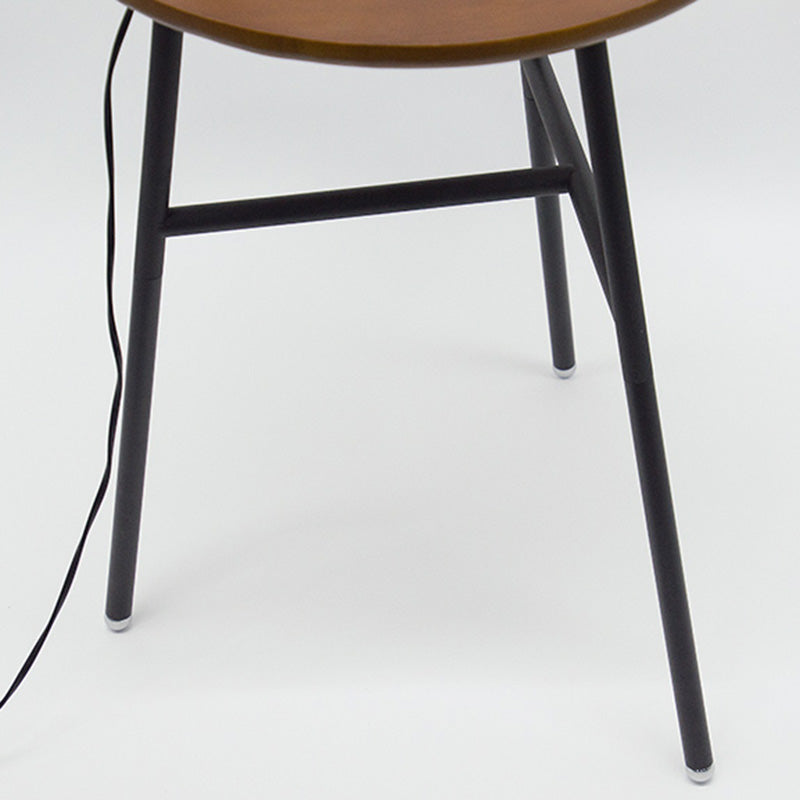 Classic Drum Shaped Fabric Floor Lamp With Tripod Tray - Perfect Living Room Lighting