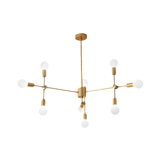 Modernist Sputnik Chandelier: Opal Glass 9/12/15 Lights Black/Gold