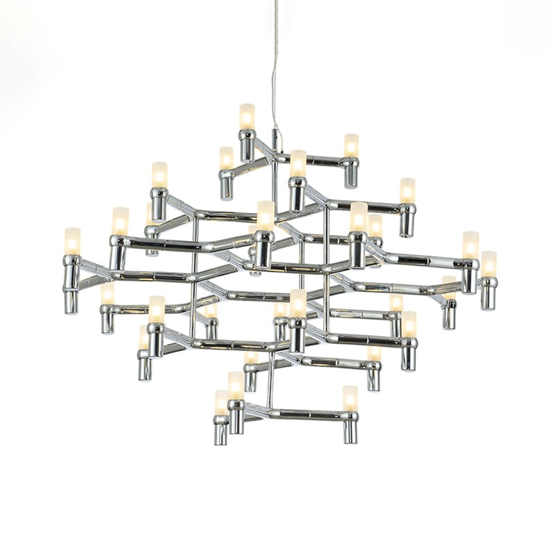 Modern Nordic Led Chandelier Lamp - Multi Layered Black/Silver/White Living Room Hanging Light