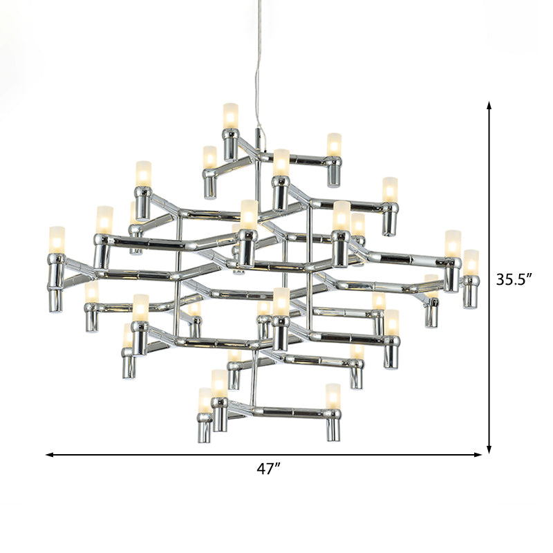 Modern Nordic Led Chandelier Lamp - Multi Layered Black/Silver/White Living Room Hanging Light