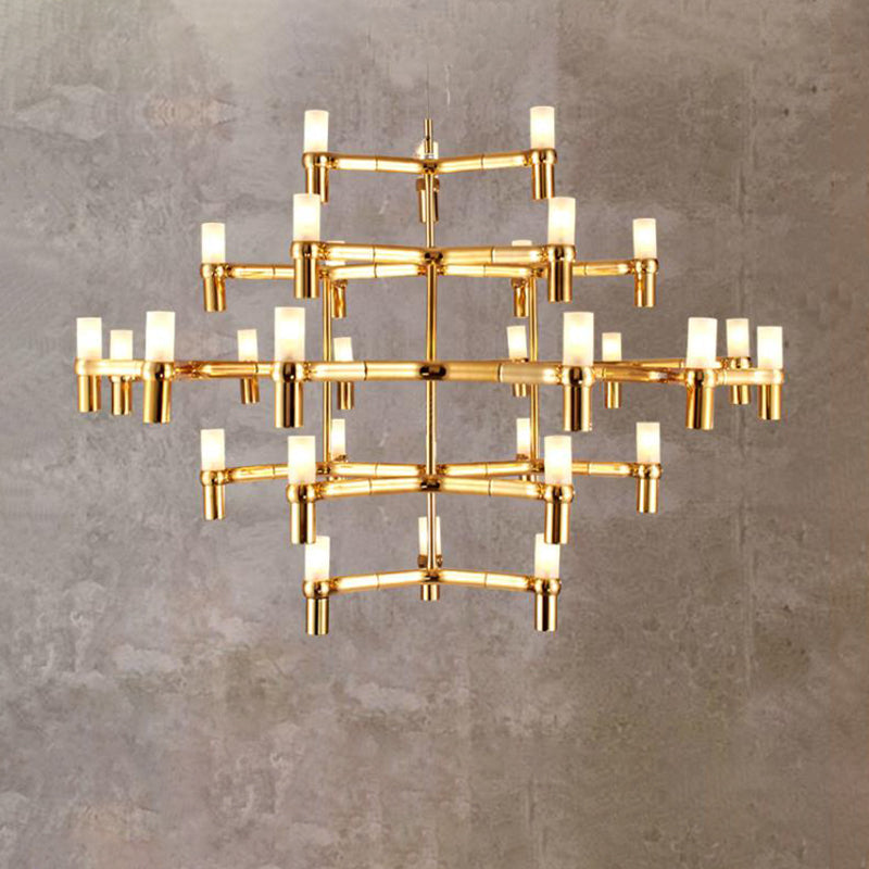 Modern Nordic Led Chandelier Lamp - Multi Layered Black/Silver/White Living Room Hanging Light Gold