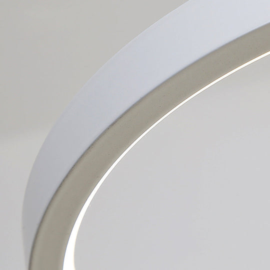 Modern Round Hanging Chandelier - Acrylic Black And White Led Suspension Light For Dining Room In