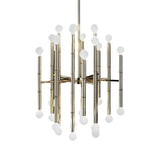 Modern Metal Flute Chandelier - 30 Lights Black/Silver/Gold Living Room Suspension Light