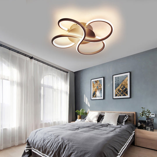 Modern Led Flower-Shaped Acrylic Flush Mount In White/Warm Light - 3 Sizes Available