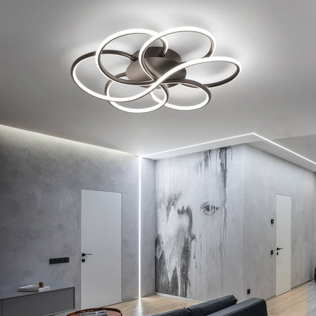 Modern Led Flower-Shaped Acrylic Flush Mount In White/Warm Light - 3 Sizes Available