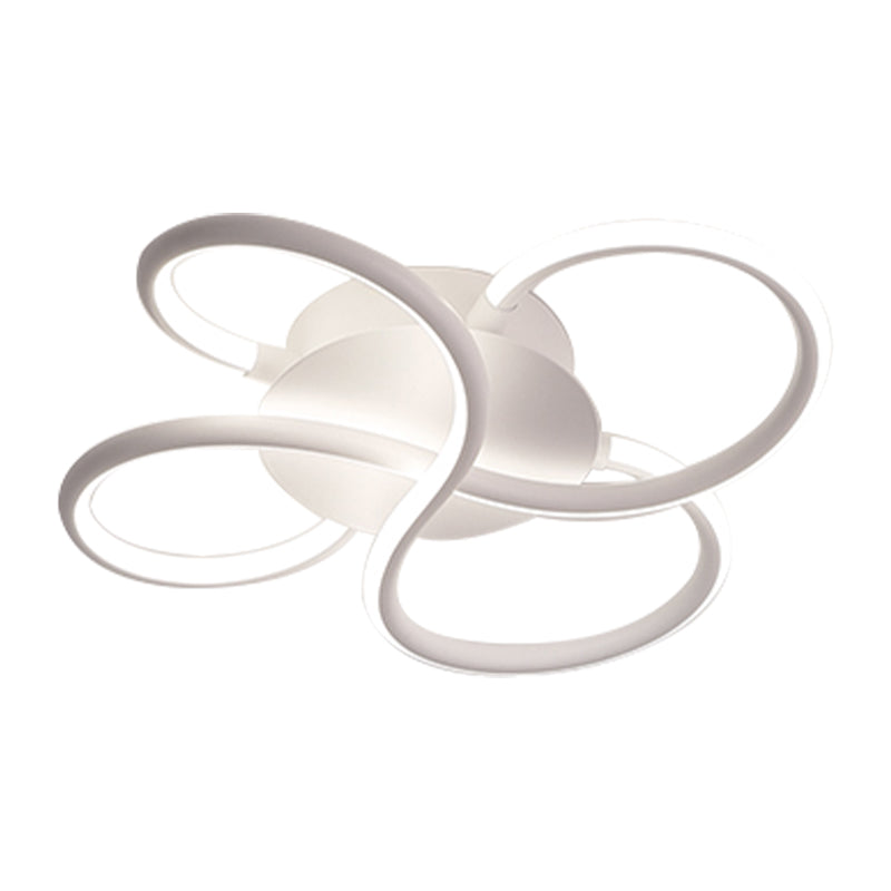 Modern Led Flower-Shaped Acrylic Flush Mount In White/Warm Light - 3 Sizes Available