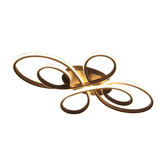 Modernist Acrylic Flower Flush Mount Ceiling Light Fixture - White/Coffee Led 23.5/31.5/39