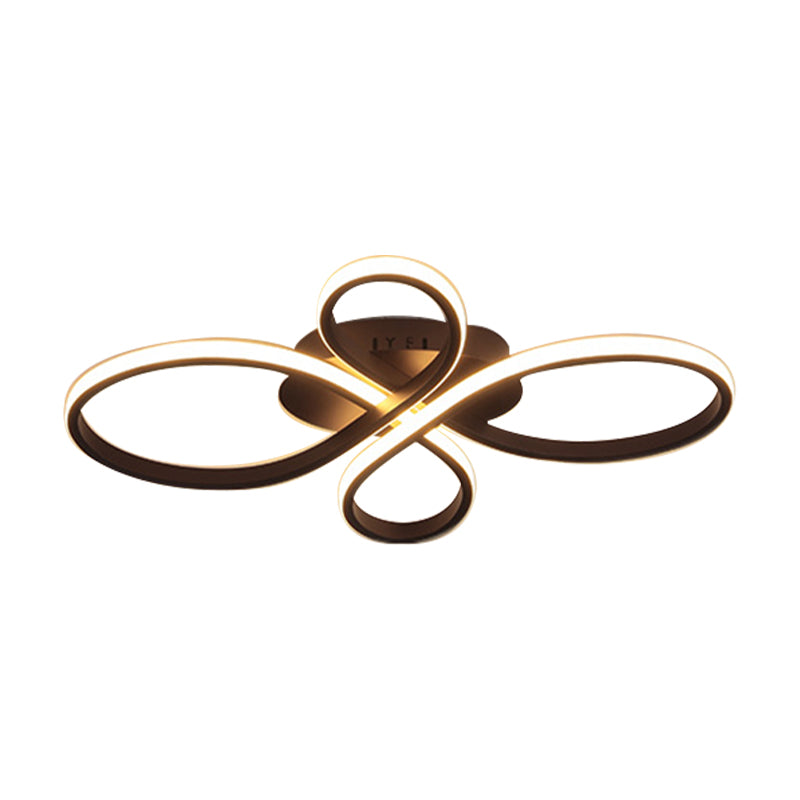 Modernist Acrylic Flower Flush Mount Ceiling Light Fixture - White/Coffee Led 23.5/31.5/39