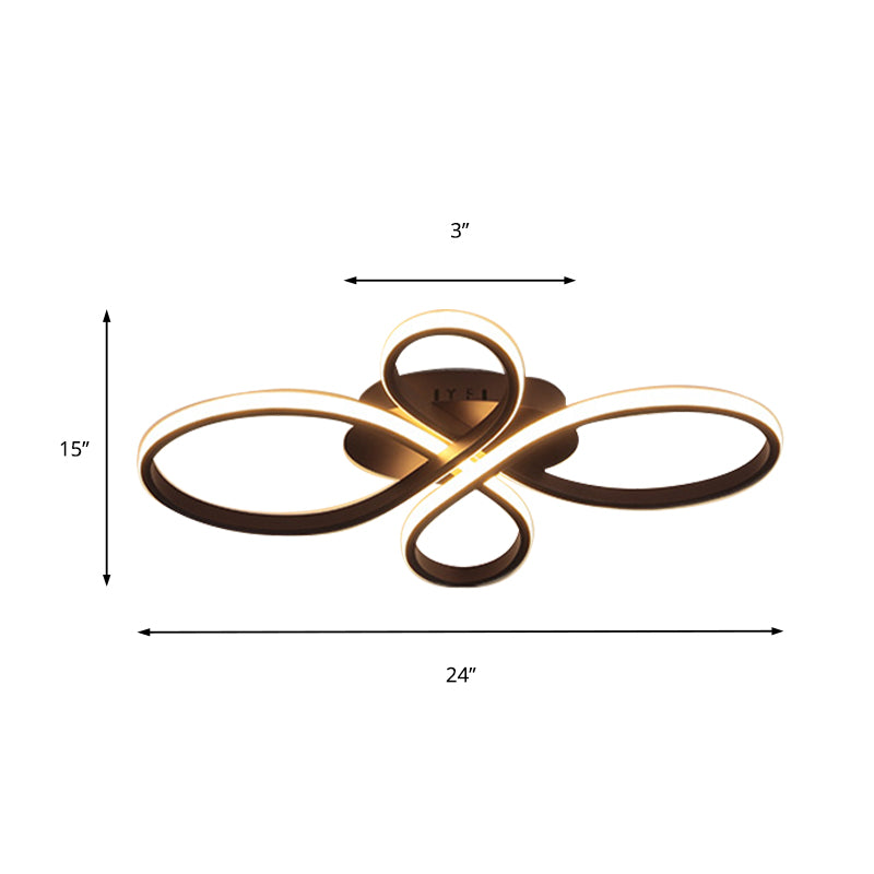 Modernist Acrylic Flower Flush Mount Ceiling Light Fixture - White/Coffee Led 23.5’/31.5’/39