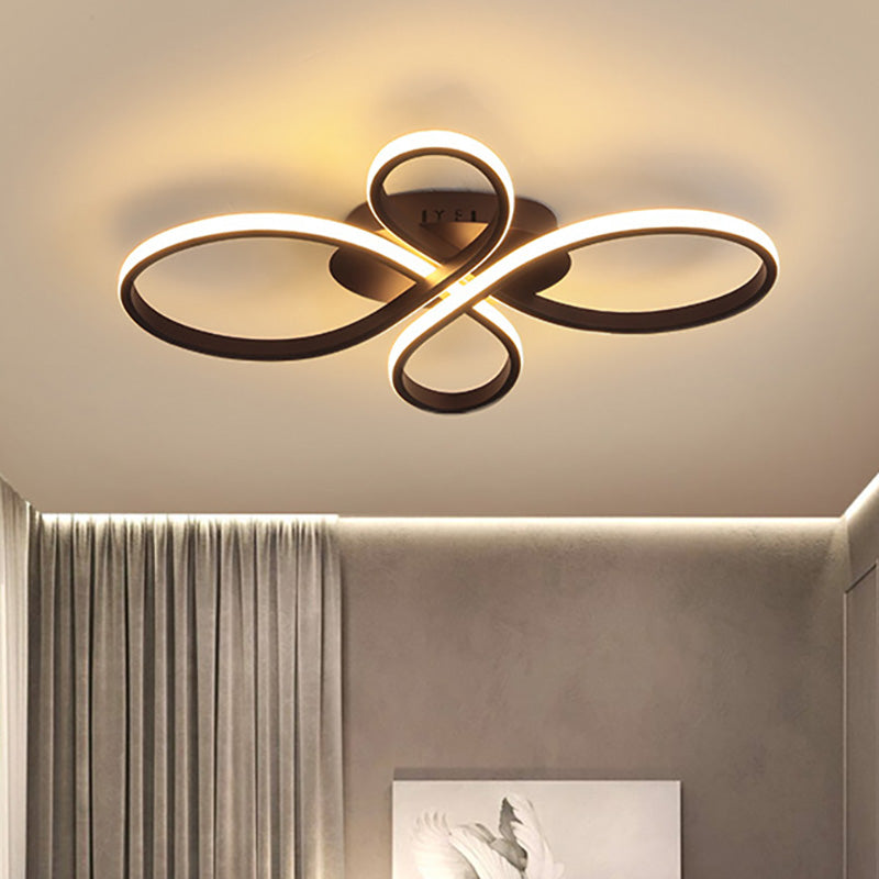 Modernist Acrylic Flower Flush Mount Ceiling Light Fixture - White/Coffee Led 23.5/31.5/39