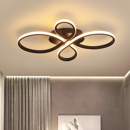 Modernist Acrylic Flower Flush Mount Ceiling Light Fixture - White/Coffee Led 23.5/31.5/39