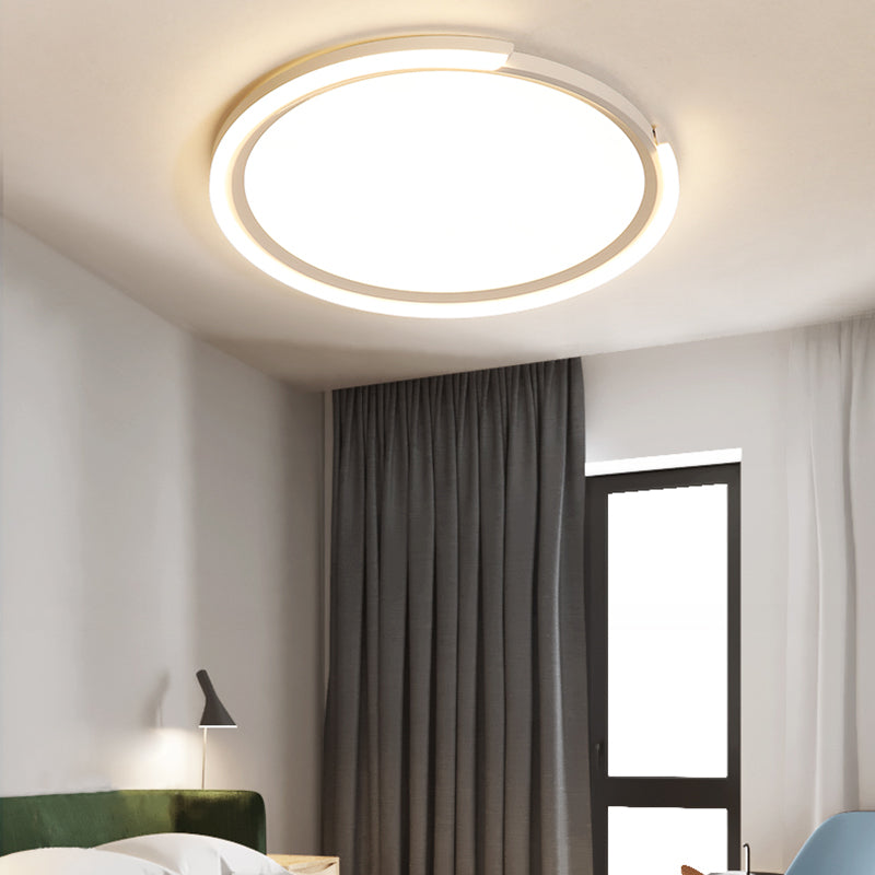 Modern Led Round Acrylic Flush Mount Lighting - 15’/18’/23’ Wide White/Black/Gold Warm Light