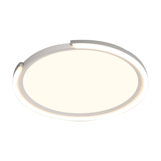 Modern Led Round Acrylic Flush Mount Lighting - 15’/18’/23’ Wide White/Black/Gold Warm Light