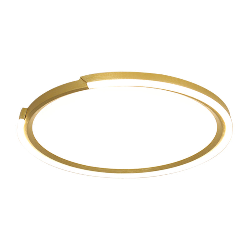 Modern Led Round Acrylic Flush Mount Lighting - 15’/18’/23’ Wide White/Black/Gold Warm Light