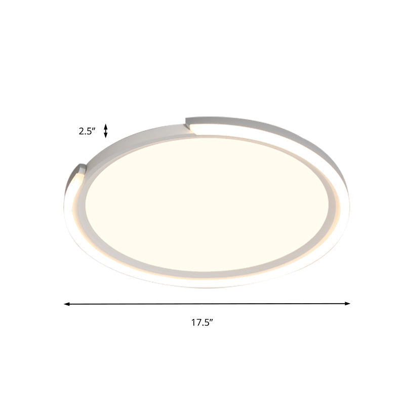Modern Led Round Acrylic Flush Mount Lighting - 15’/18’/23’ Wide White/Black/Gold Warm Light