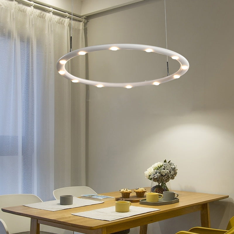 Modern Acrylic Led Ring Chandelier Light - 1/2 Tiers Black/White Warm/White For Bedroom White / 1