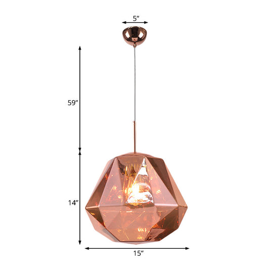 Contemporary 1-Light Pendant Lamp – Acrylic Shade In Black/Silver/Blue Diamond Ceiling Hanging Light