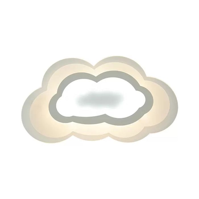 White Acrylic Cloud Ceiling Flush Mount Light With Simple Teen Style