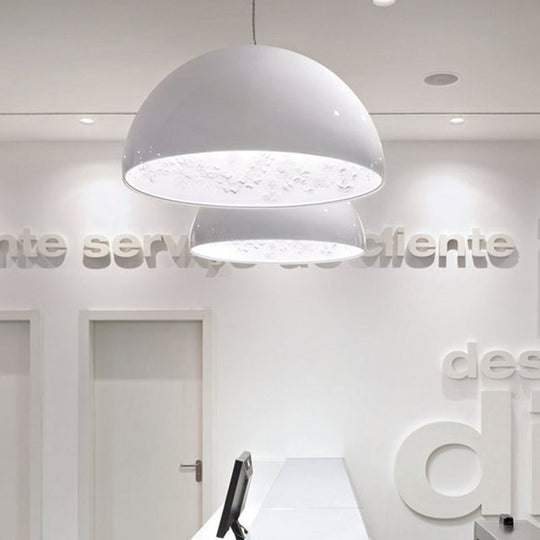 Dome Shade Pendant Lamp With Floral Interior Modern Metal Ceiling Light 1 Gold/Coffee/Black