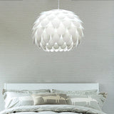Modern Squama Pendant Light - Arc Deco Design White Plastic Ideal For Bedroom 12/16 Width / 12