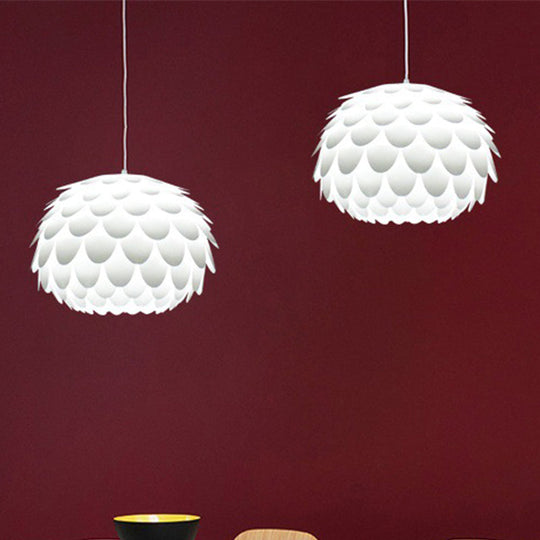 Squama Pendant Light - Arc Deco Plastic Ceiling For Bedroom 1 White 12’/16’ Wide