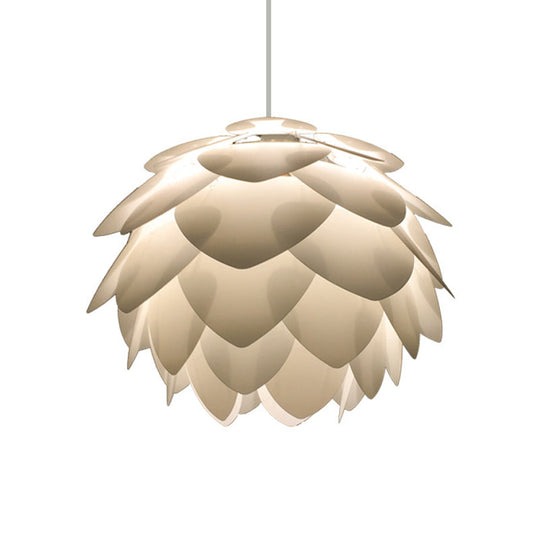White Squama Pendant Light - Nordic Style 1-Light Suspension For Dining Room